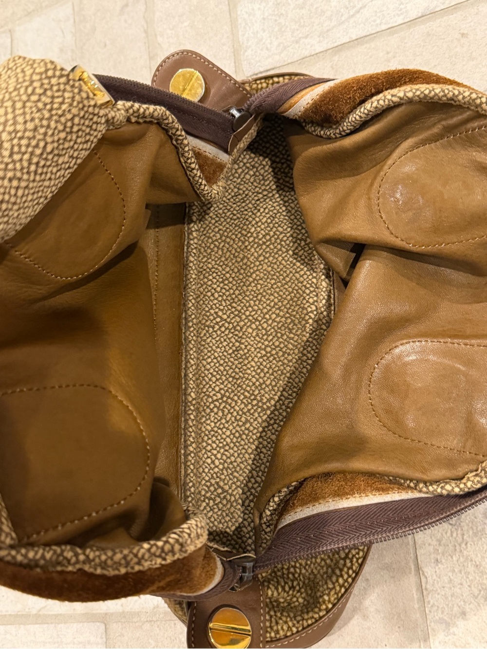 Vintage Borbonese Partridge Eye Dome Satchel Made in Italy - Picture 13 of 13